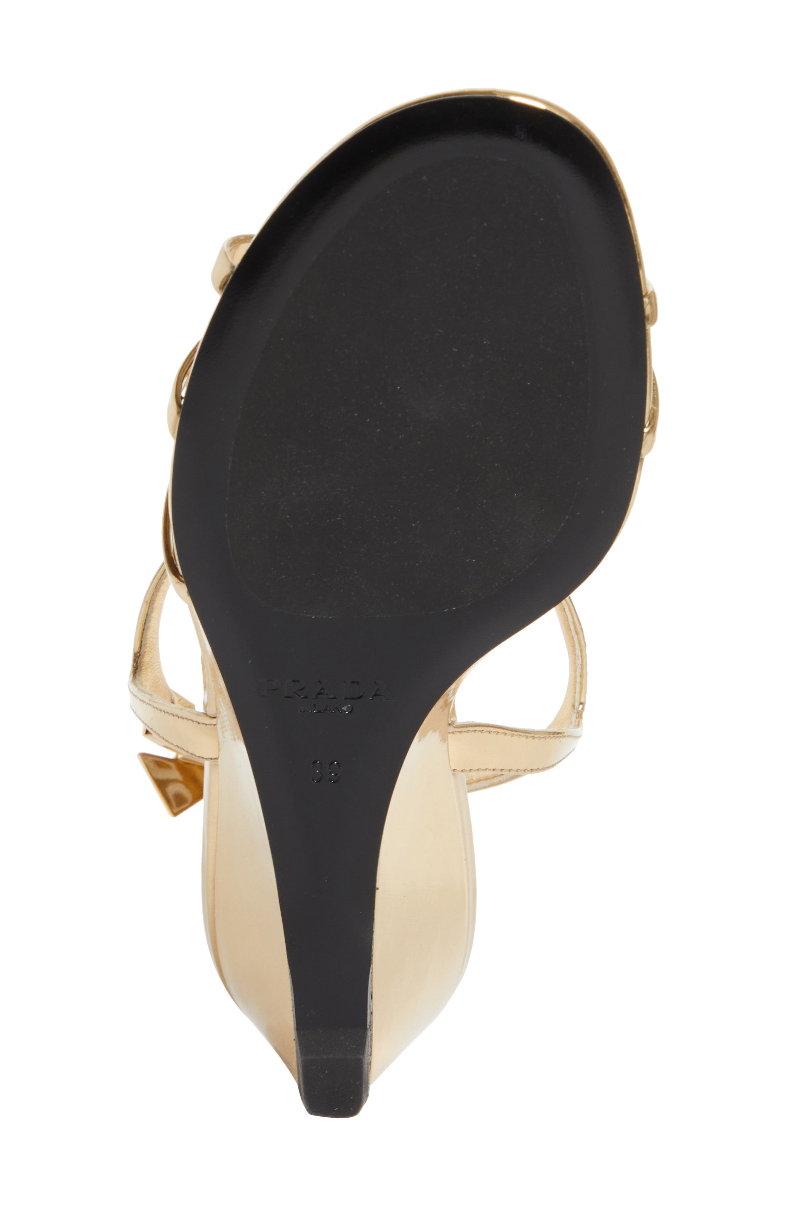 Prada Cage Wedge Sandal, Alternate, color, Platino
