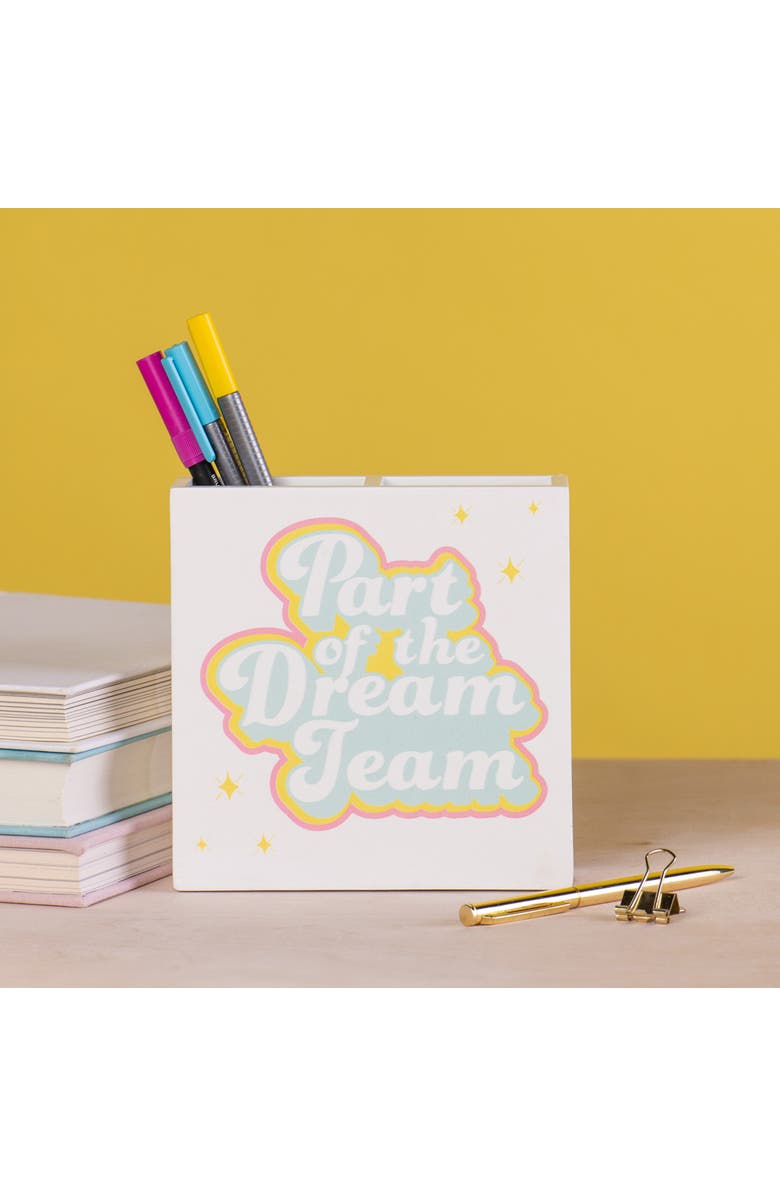 Totalee Gift Part Of The Dream Team Desk Organizer Wood White, Alternate, color, White