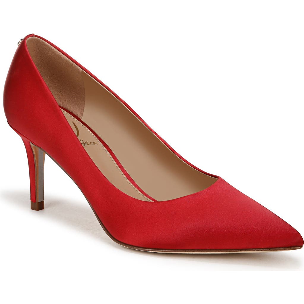 Shop Sam Edelman Vienna Pointed Toe Pump In Scarlet