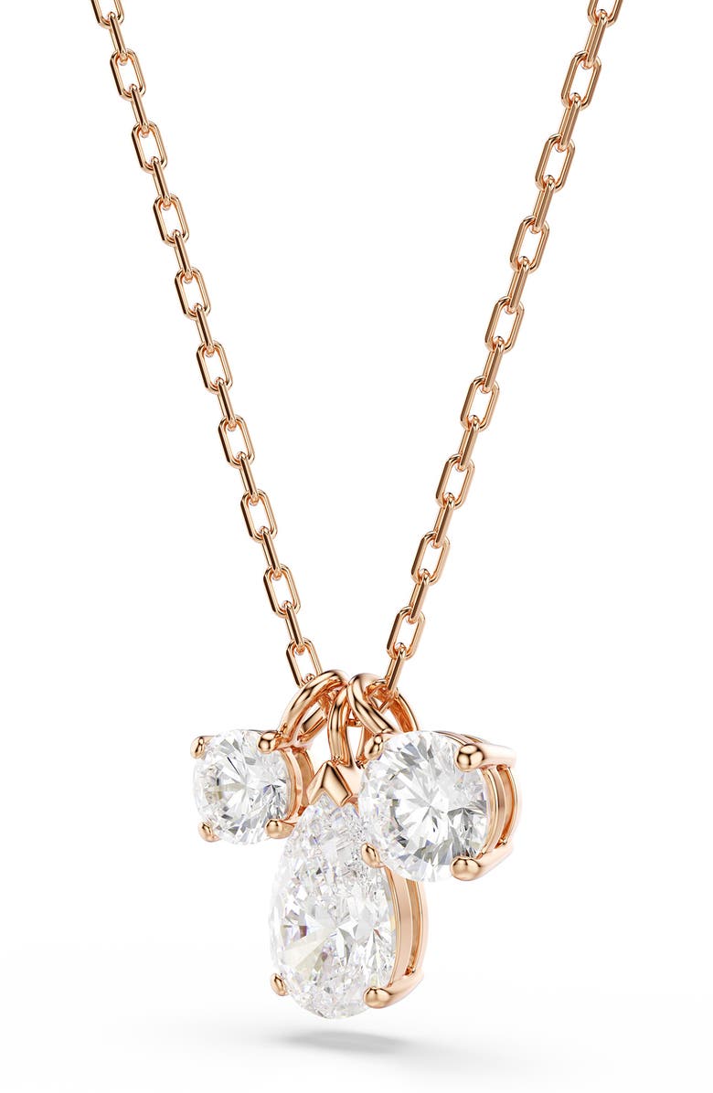 Swarovski Mesmera Pendant Necklace, Alternate, color, Rose Gold/ White