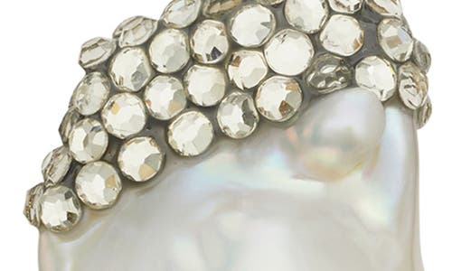 Tory Burch Moondance Crystal And Pearl Drop Earrings In White