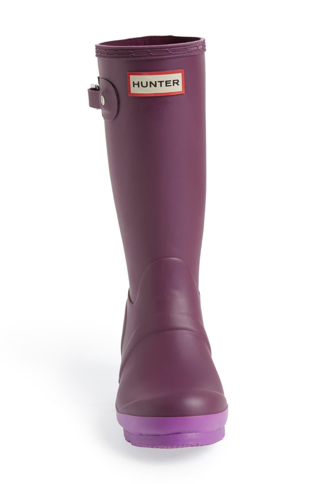 'Original Contrast Sole' Waterproof Rain Boot, Alternate, color, BRIGHT PLUM