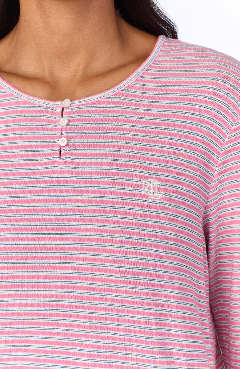 Lauren Ralph Lauren Stripe Henley Pajamas, Alternate, color,