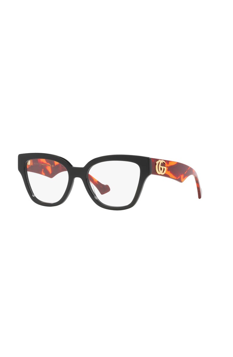 Gucci 54mm Round optical glasses, Main, color, Black/ Red