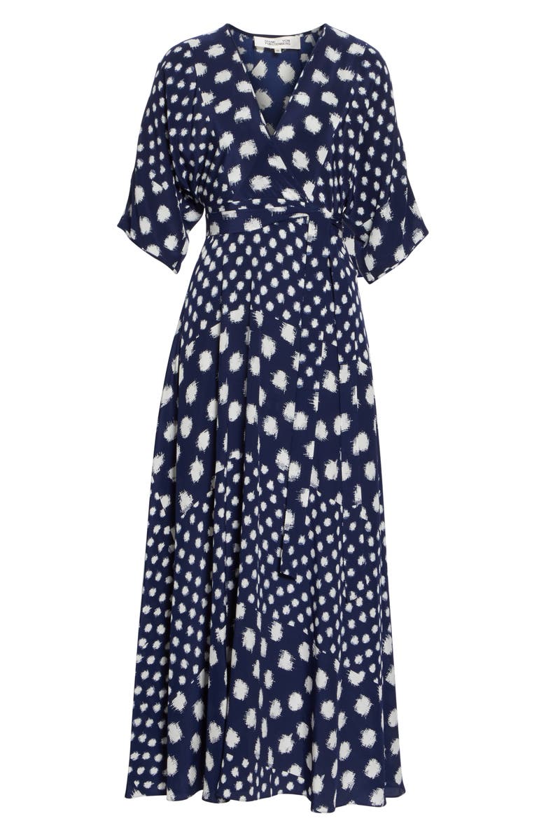 DVF Eloise Silk Wrap Maxi Dress, Alternate, color, 