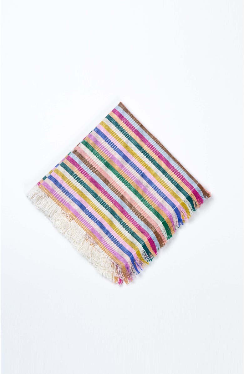 Archive New York Valentina Rainbow Striped Handwoven Cotton Party Napkins, Set of 4, Alternate, color, Rainbow