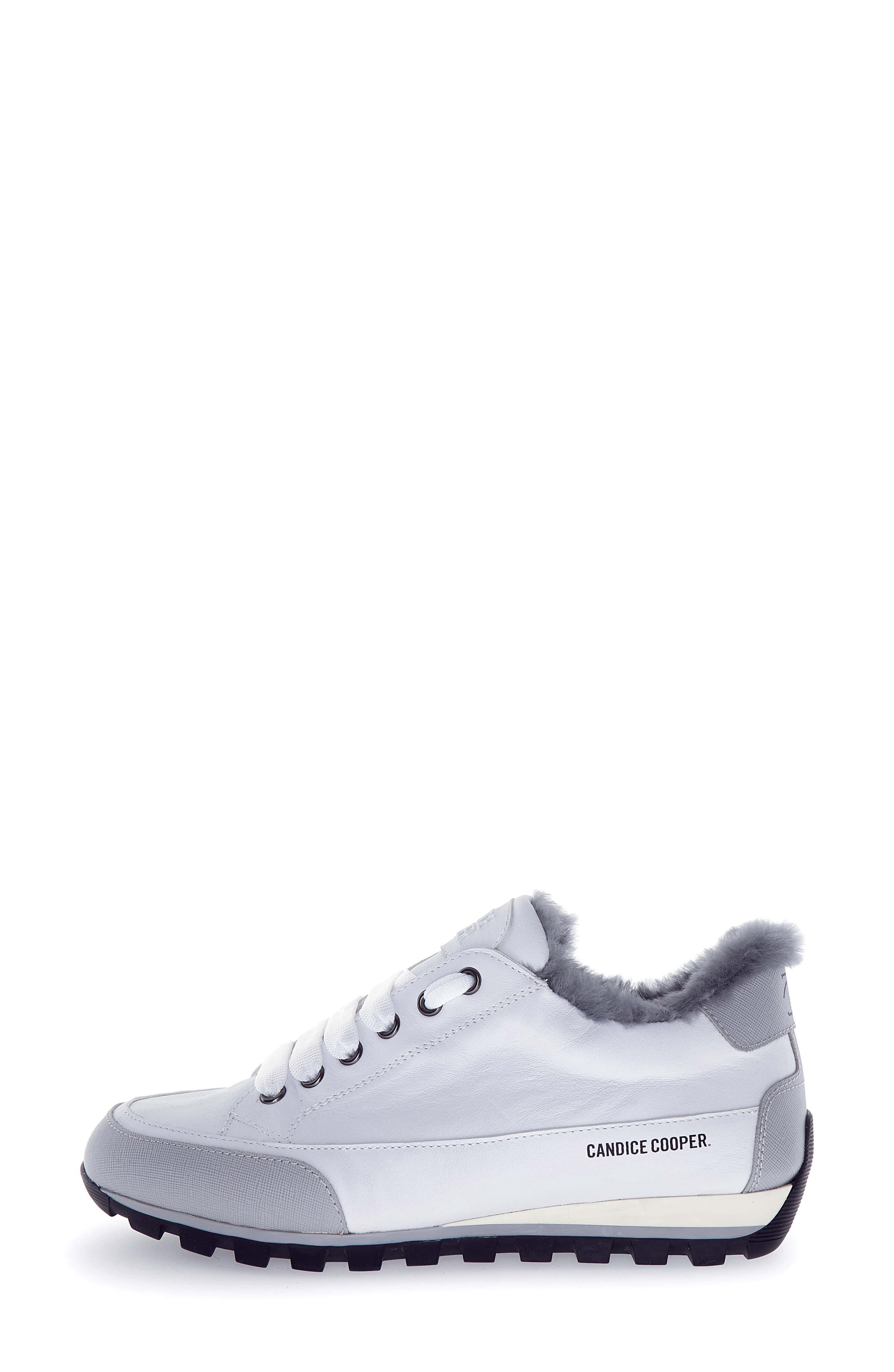 Candice Cooper Runlo Genuine Shearling Lined Waterproof Sneaker, Alternate, color, Grey White