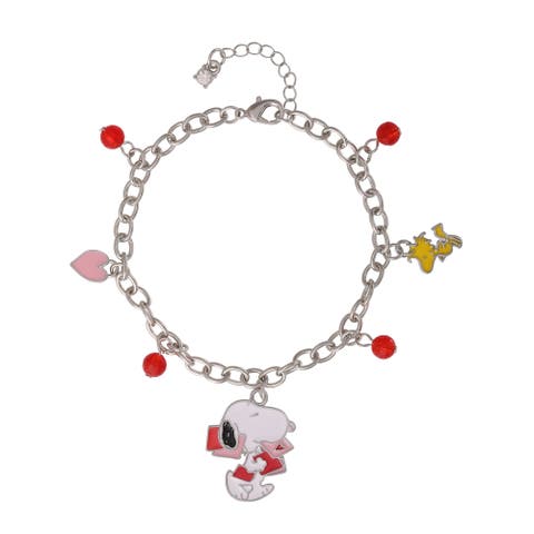 Snoopy Heart Letter Charm Bracelet
