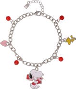 PEANUTS Snoopy Heart Letter Charm Bracelet
