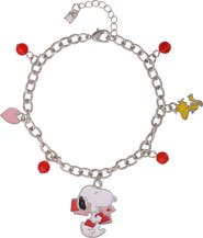 PEANUTS Snoopy Heart Letter Charm Bracelet