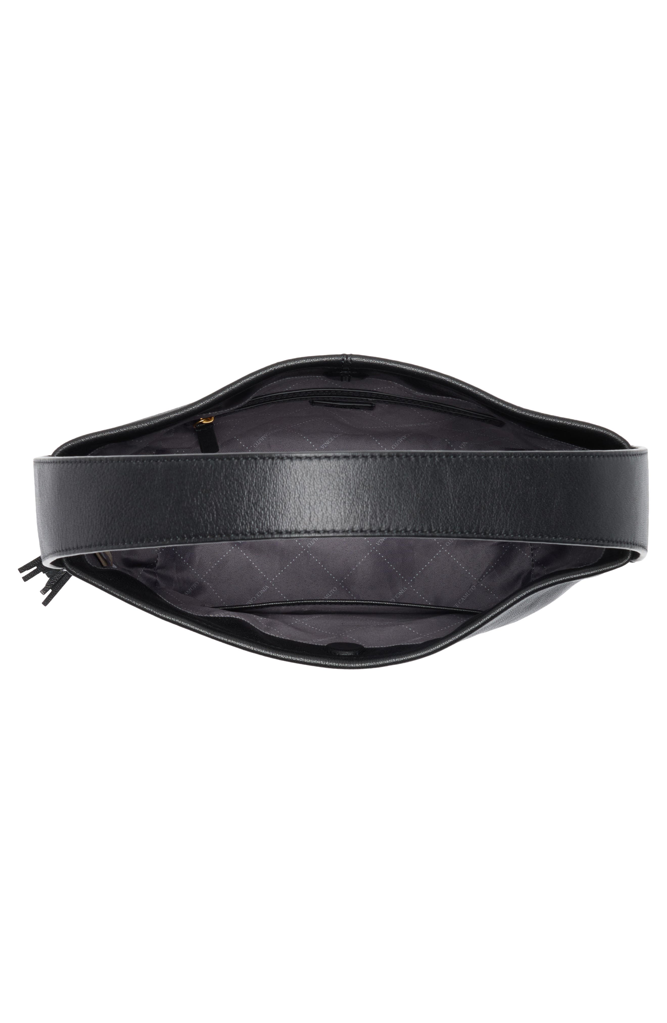 Vince Camuto Aleah Leather Shoulder Bag, Alternate, color, Black 01