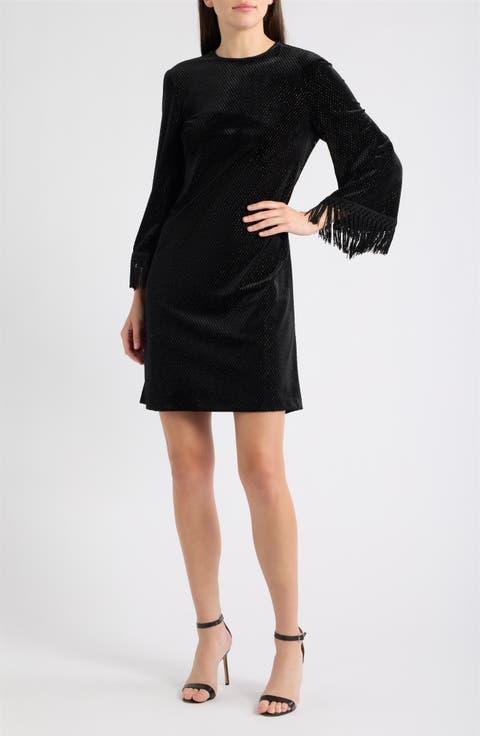 Bell Sleeve Velvet Minidress