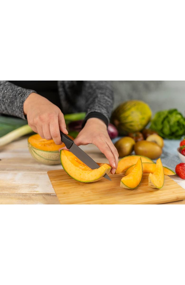 Kuhn Rikon ICED Serrated Utility Knife 5.12-Inch, Ice Hardened German Stainless Blade, Alternate, color, Black