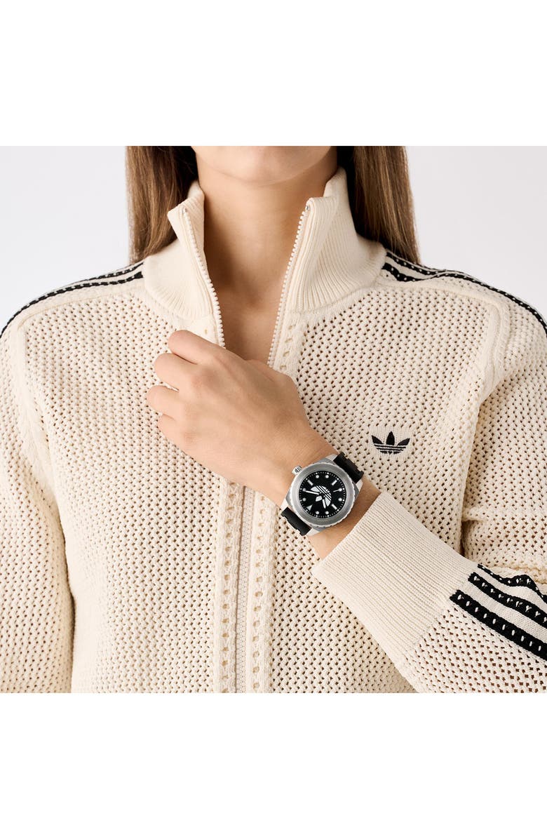 adidas The Discoverer One Black Silicone Strap Watch, 44mm, Alternate, color, Black