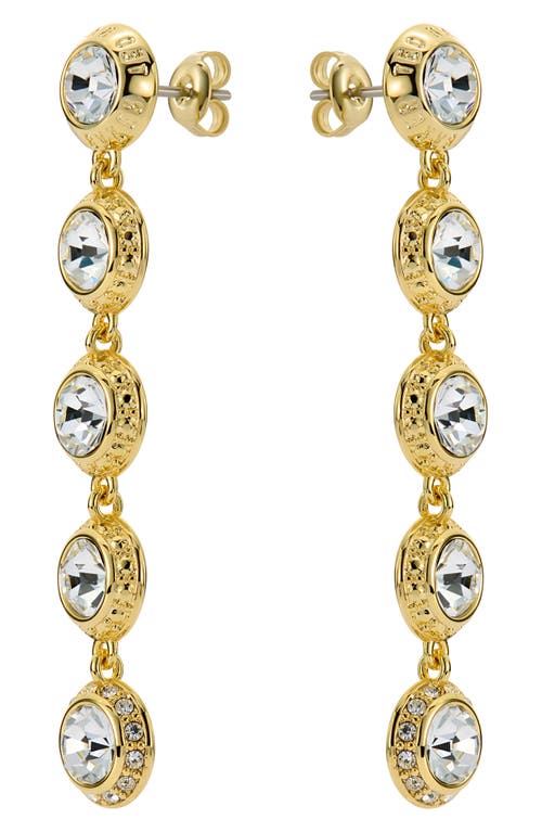 Ted Baker Sorella Linear Drop Earrings In Gold Tone/clear Crystal
