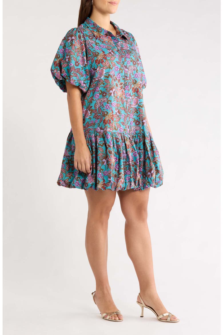 Stacci Bubble Hem Shirtdress, Alternate, color, TEAL MULTI