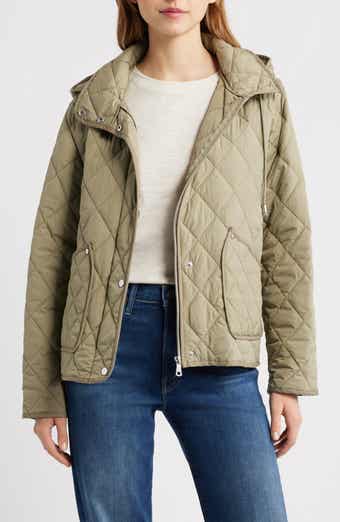 Diamond Quilted Jacket with Removable Hood