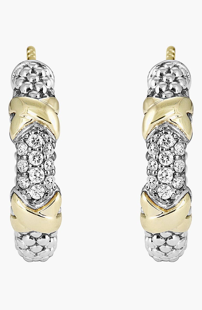 LAGOS 'Diamond Lux' Diamond Small Hoop Earrings, Alternate, color, 