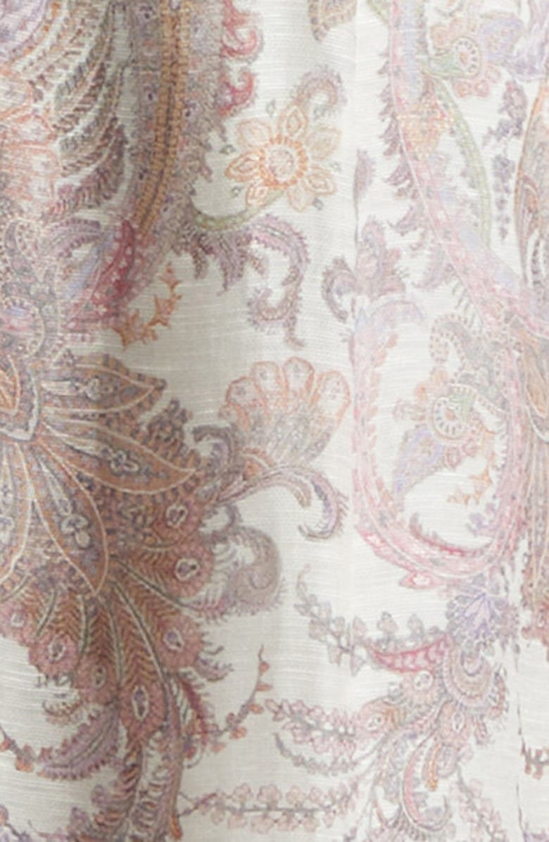 Zimmermann Alchemy Paisley Print Linen & Silk Dress, Alternate, color, Cream Paisley