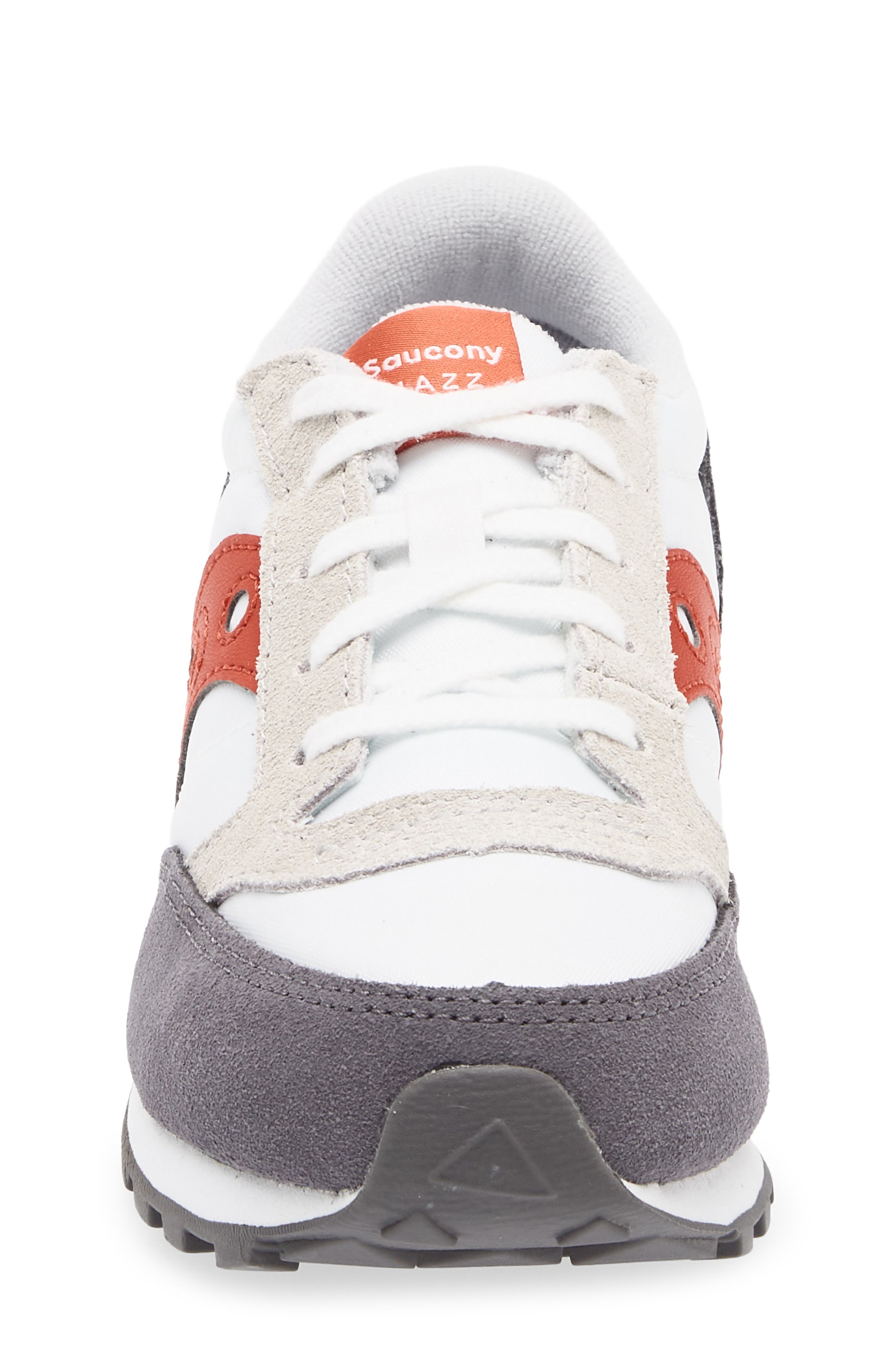 Saucony Kids' Jazz Original Sneaker, Alternate, color, White/ Grey/ Red