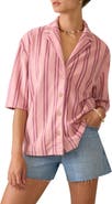Faherty Cabana Stripe Towel Terry Camp Shirt