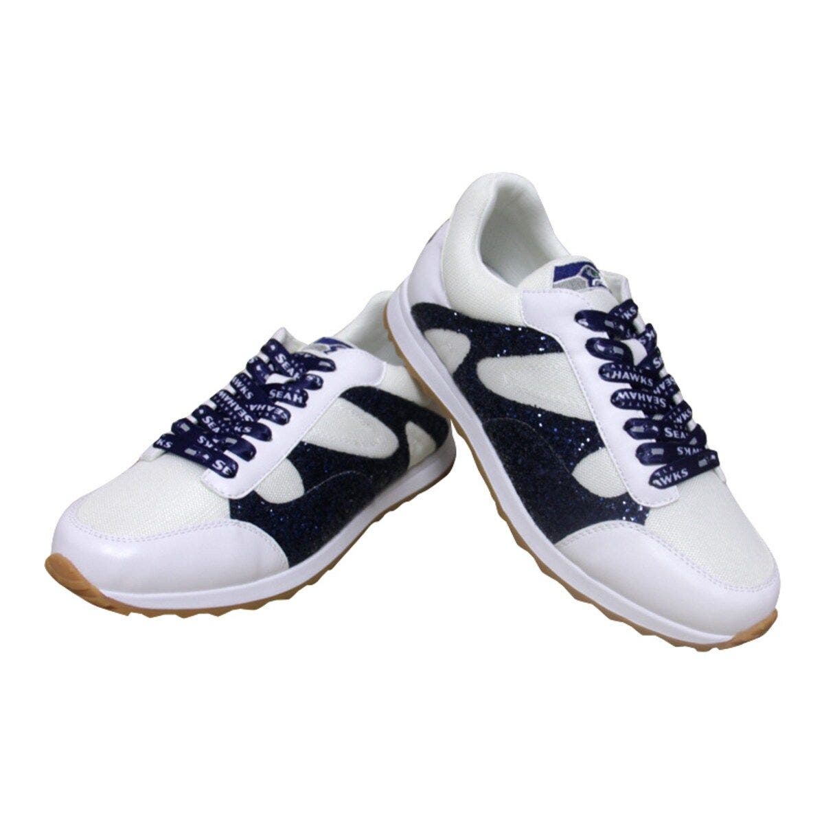CUCE Women's Cuce  White Seattle Seahawks Glitter Sneakers, Alternate, color, 