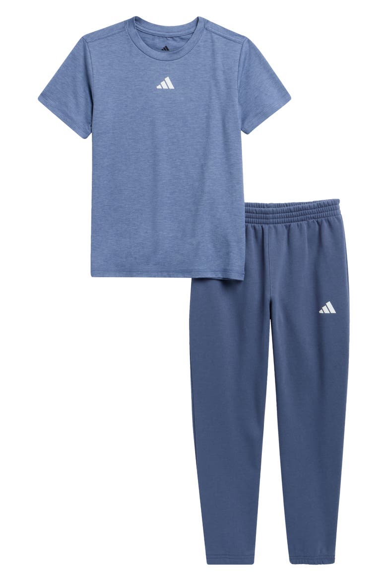Kids' T-Shirt & Pants 2-Piece Set, Main, color, BLUE/ NAVY MELANGE