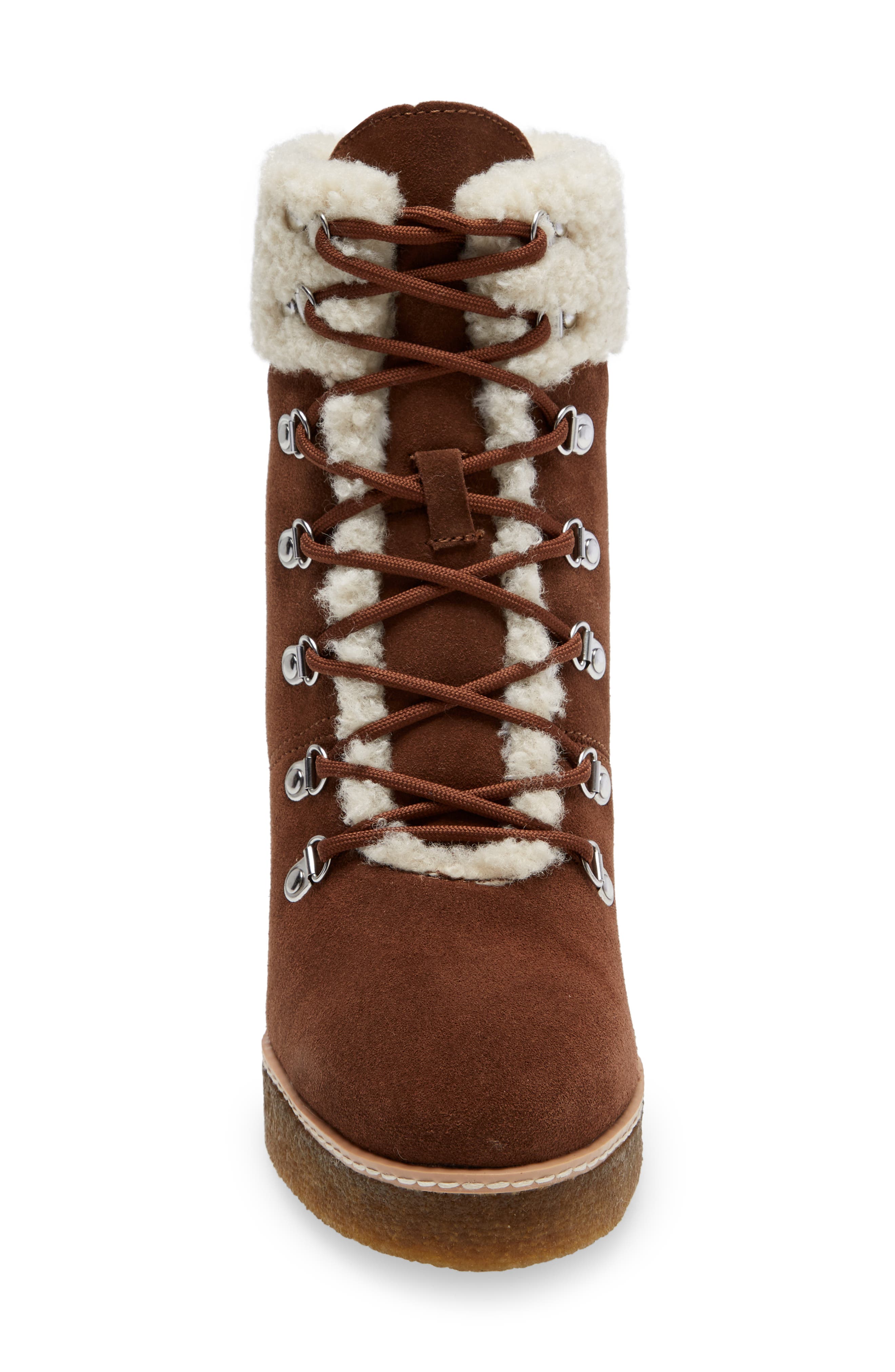 Steve Madden Marcel Faux Shearling Wedge Bootie, Alternate, color, 