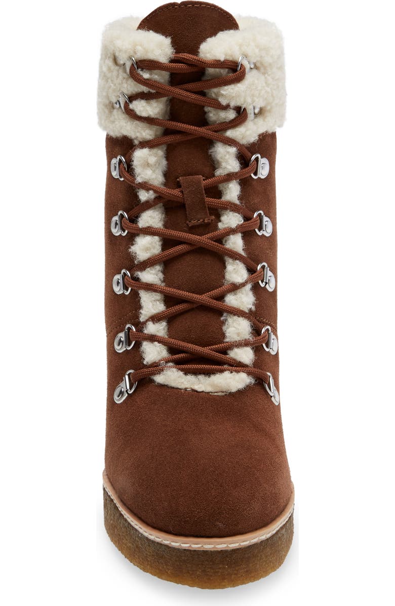 Steve Madden Marcel Faux Shearling Wedge Bootie, Alternate, color,