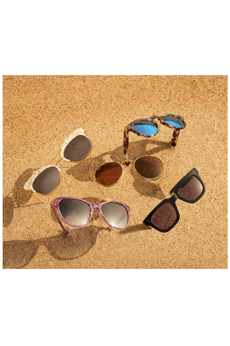 'Parker' 51mm Retro Sunglasses, Alternate, color, BLACK