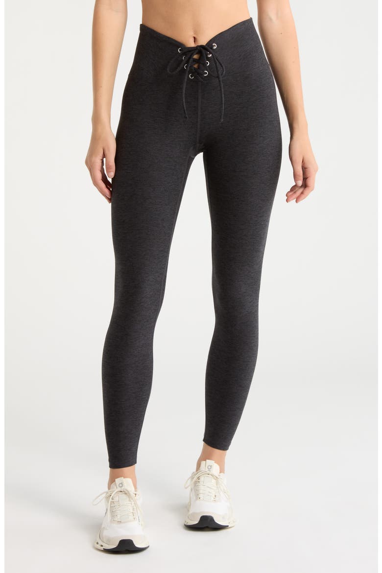 Football Full-Length Leggings, Main, color, HEATHER BLACK