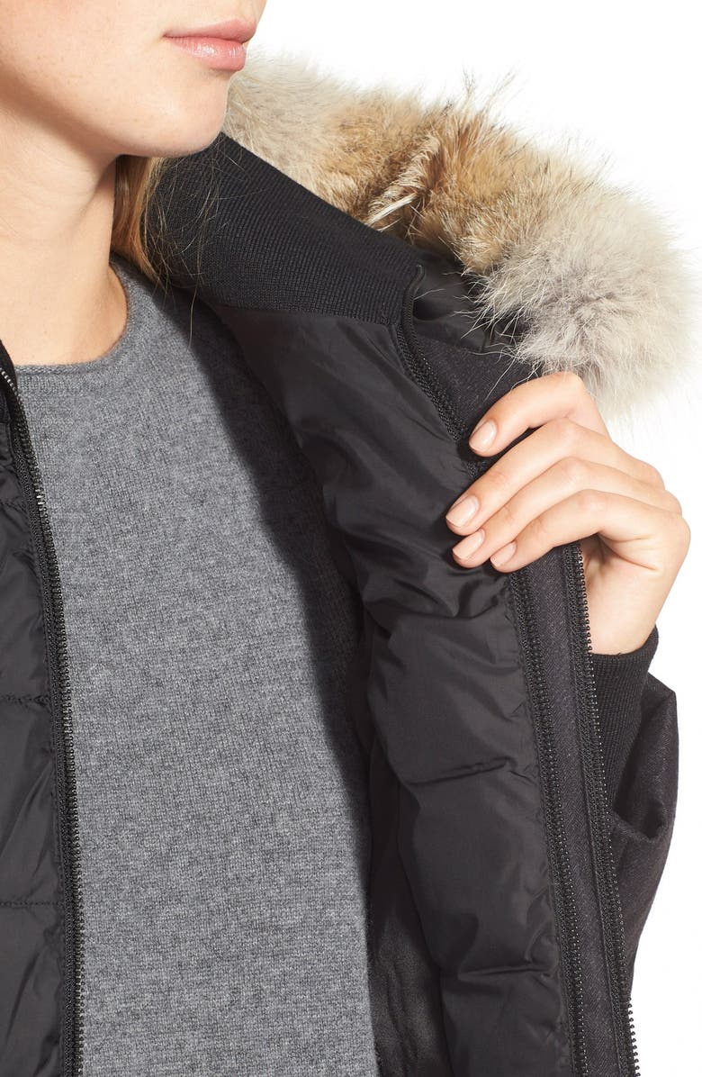 Soia & Kyo 'Chrissy' Print Down Parka with Genuine Leather & Coyote Fur Trim, Alternate, color,