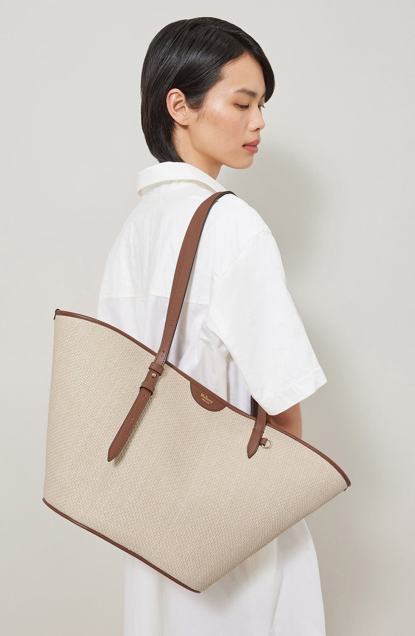 Raffia Basket Tote, Alternate, color, OAK