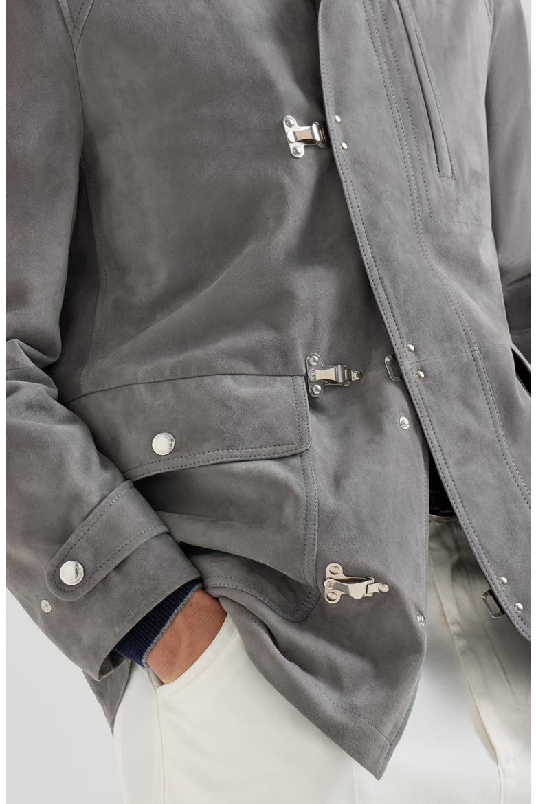 Suede outerwear, Alternate, color, Medium Grey