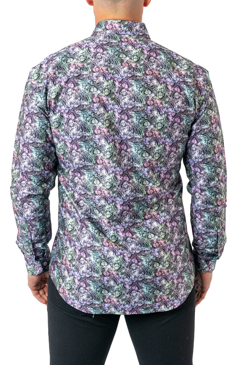 Maceoo Fibonacci Stretchlionmini Multi Performance Button-Up Shirt, Alternate, color, 