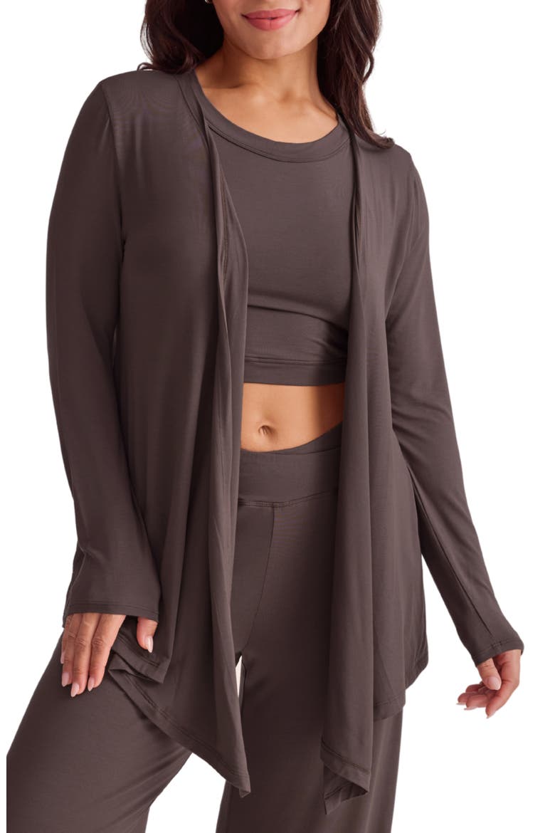 Open Front Cardigan, Main, color, ESPRESSO