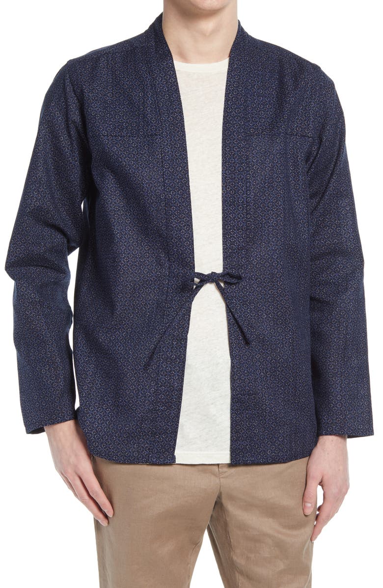 Naked & Famous Denim Tie Front Shirt, Alternate, color, 