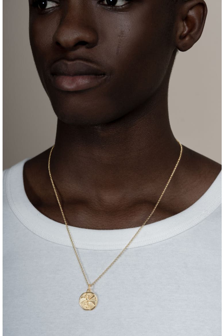 Men's St. Michael Talisman Necklace, Alternate, color, Yellow Gold Vermeil