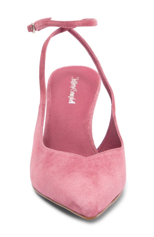 Jeffrey Campbell Executive Ankle Strap Pointed Toe Slingback Pump In Dusty Rose Suede
