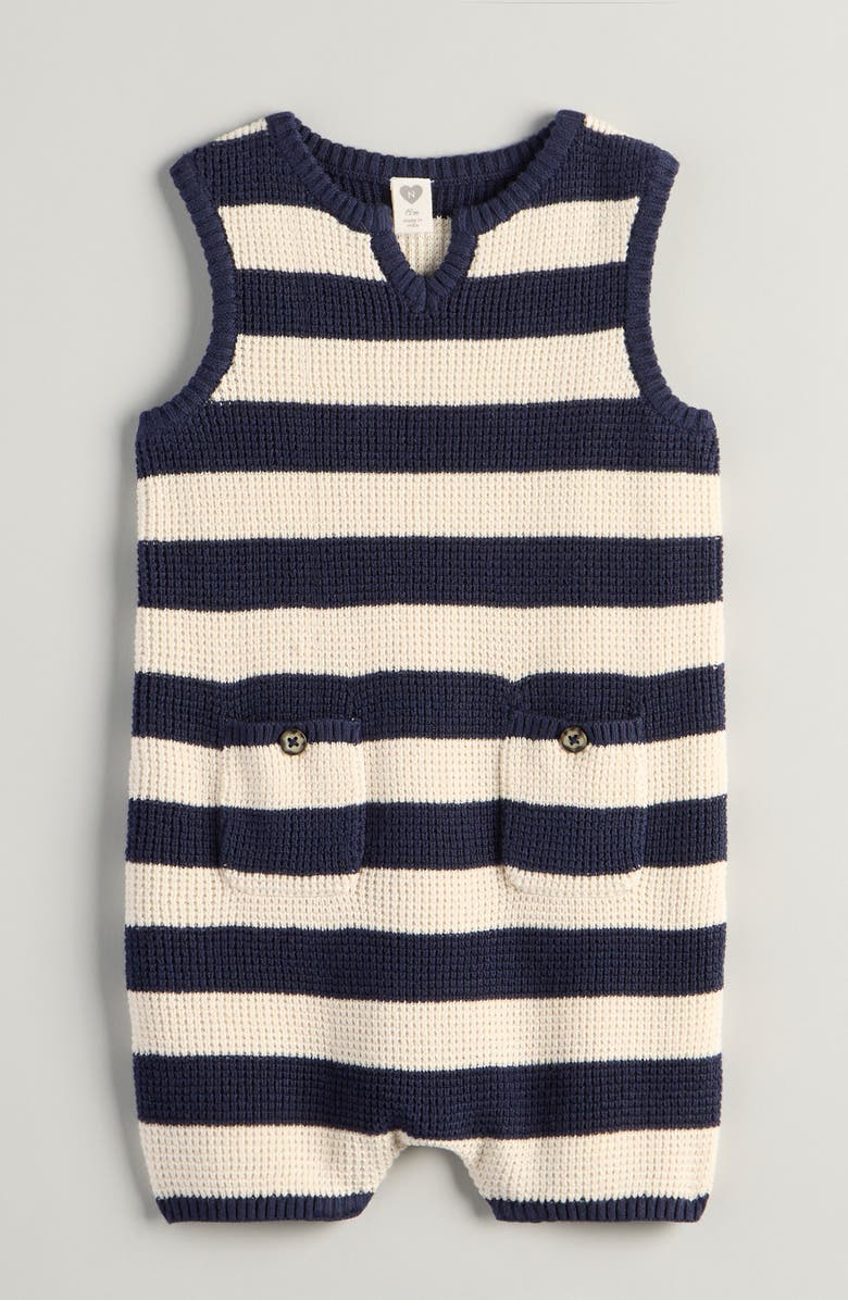 Nordstrom Sleeveless Knit Romper, Main, color, Navy Peacoat Kinsley Stripe