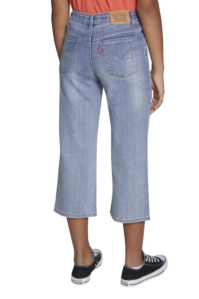 Levi's® Kids' Crop Wide Leg Jeans, Alternate, color, AURA