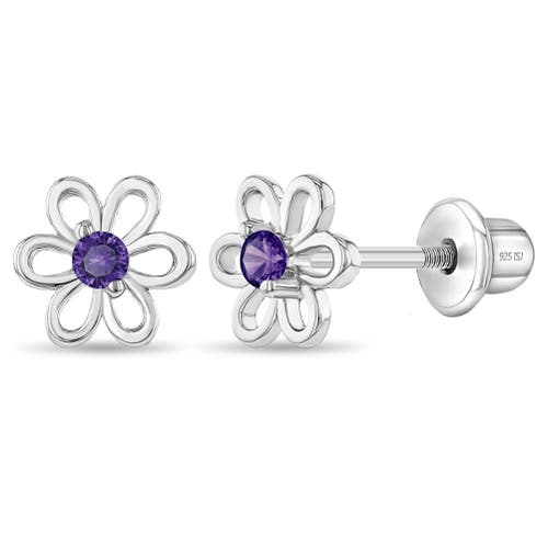 In Season Jewelry Spring Cubic Zirconia Flower Earrings in Purple at Nordstrom