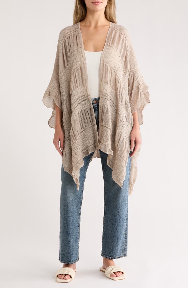 Vince Camuto Gathered Ruched Duster, Main, color, Light Grey