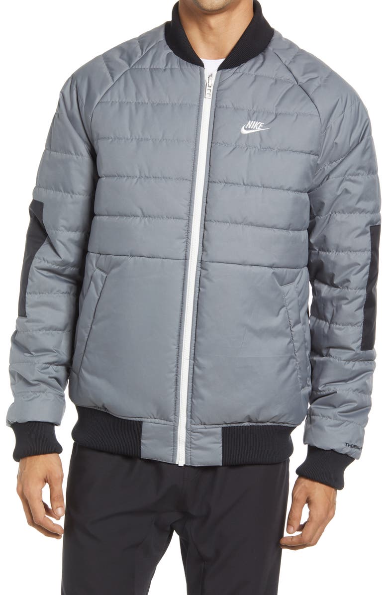 Nike Therma-FIT Legacy Reversible Water Repellent Bomber Jacket, Alternate, color, 