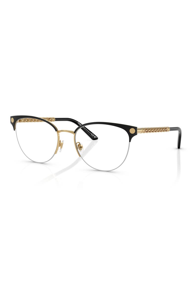 53mm Cat Eye Optical Glasses, Alternate, color, BLACK GOLD