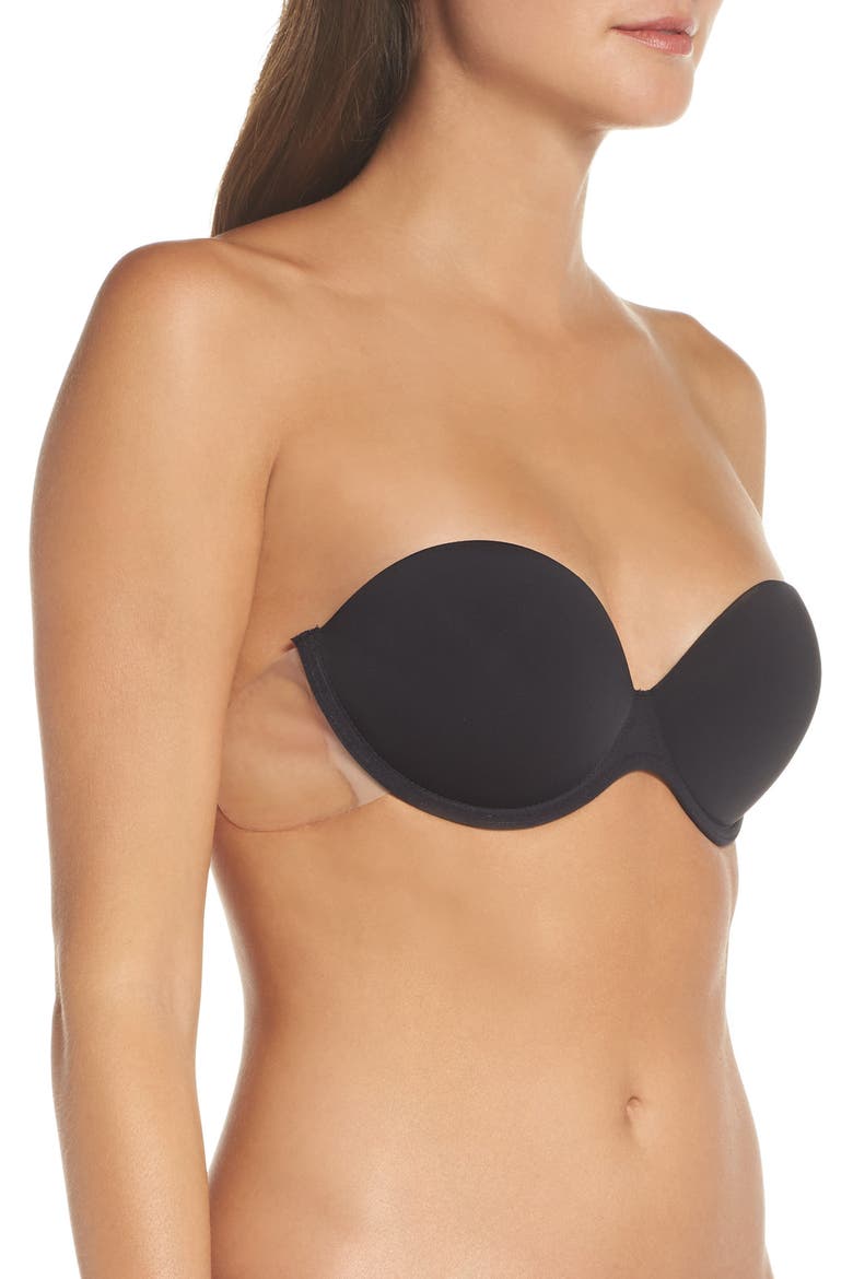 Go Bare Backless Strapless Underwire Bra, Alternate, color, BLACK