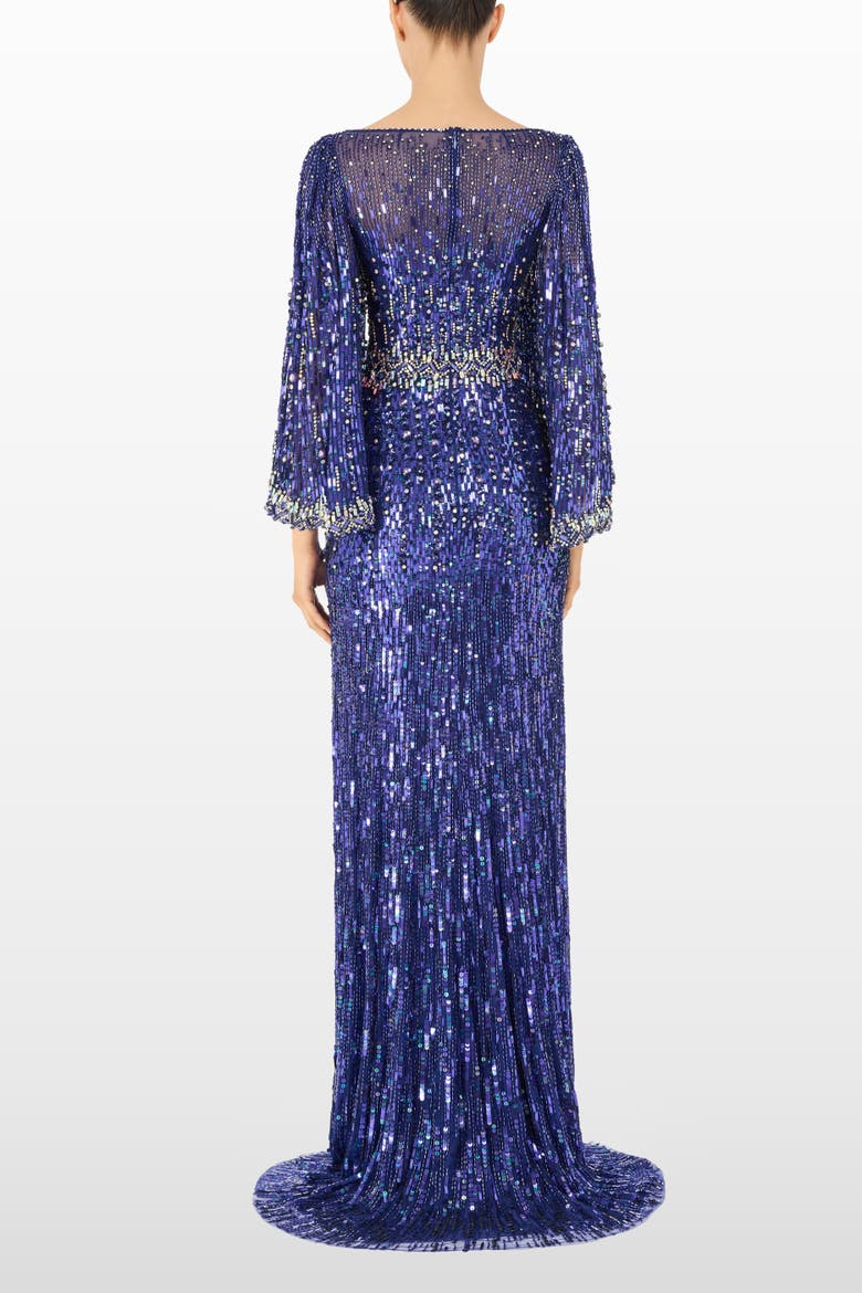 Ines Sequin-Embellished Dress, Alternate, color, Delphinium