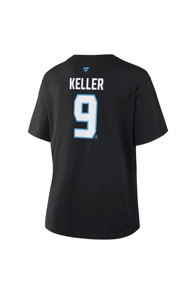 Women's Fanatics Clayton Keller Black Utah Mammoth Authentic Stack Name & Number T-Shirt, Alternate, color, Black
