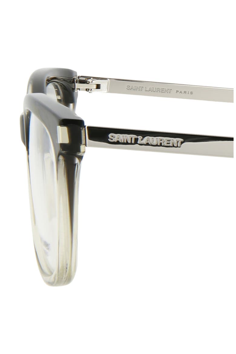 53mm Oval Optical Glasses, Alternate, color, GREY SILVER TRANSPARENT