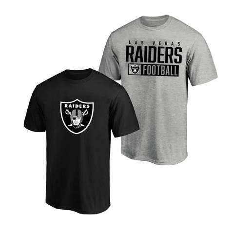 Men's Fanatics  Heather Gray/Black Las Vegas Raiders Big & Tall 2-Pack T-Shirt Set